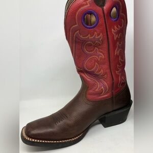 Ariat Red and Brown Heeled Boots